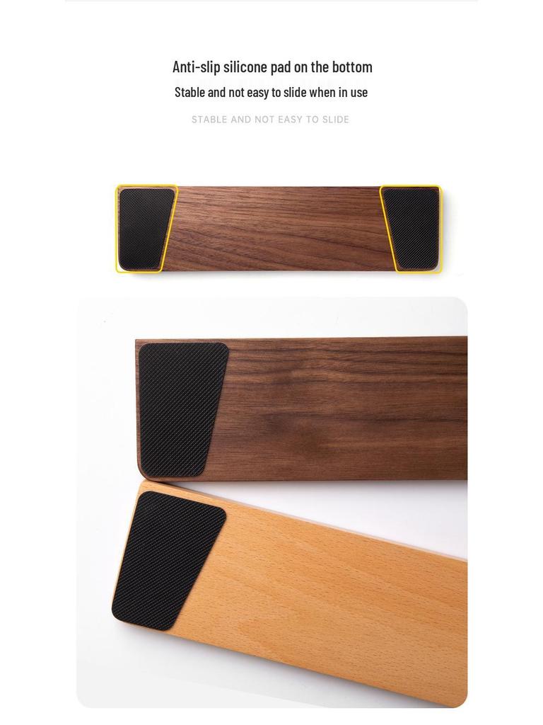 Black Walnut Solid Wood Keyboard & Mouse Wrist Rest Pad