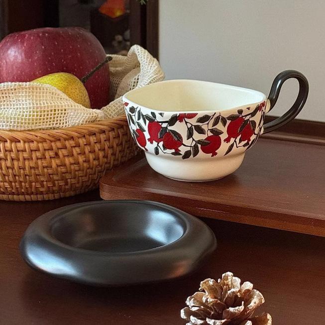 Kreatives Zuhause Im Französischen Retro Unterglasur Blume Kaffeetassen und Untertassen Antike Keramiktassen Nachmittagstee Geschenke