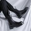 Fashion British High-end Men Boots Chelsea Boots High Top Men's Shoes Fashion Casual Interior Height Increasing Boots Botas Para Hombre