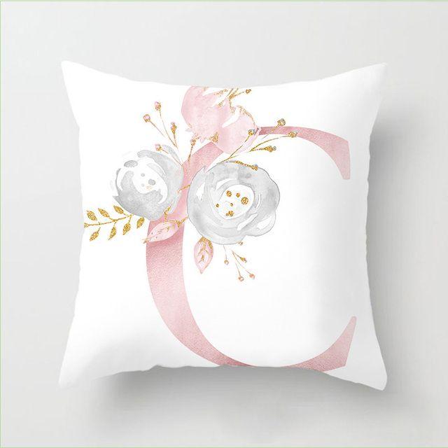 Flower Letter Pillow Soft and Breathable Sofa Car Lumbar Support Office Waist Protection Pillowcase