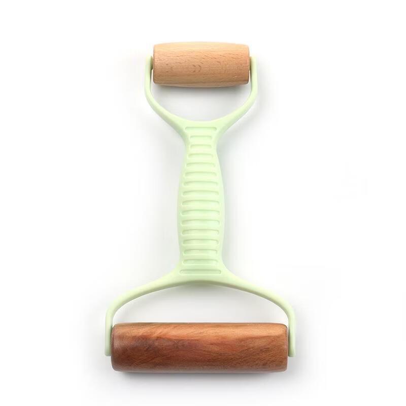 Ruhan Drewniany Wałek do Ciasta 2 w 1 dla Dzieci z Plastikową Rączką (3 szt)