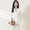 Women's White Professional Blazer & Trousers Set
