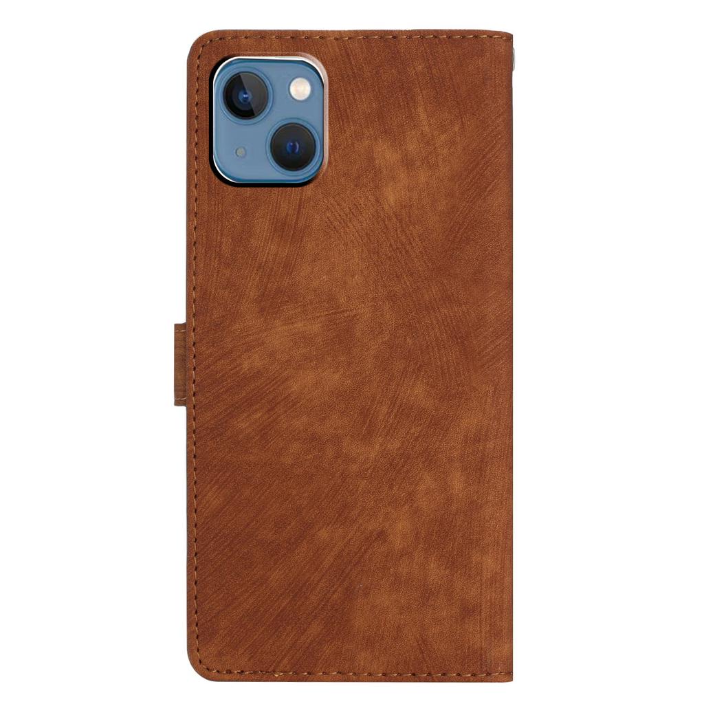 Sturzsichere Handyhülle für iPhone 13 6,1 Zoll, Leder-Wallet-Cover mit Ständer, fühlt sich an wie Haut