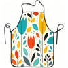 1pc Abstract Colorful Print Apron - Adjustable Waistband, Durable Easy-Clean Polyester Suitable for Kitchen Cooking, Gardening, Orchard Picking, Chris