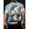 Fashion Polar Bear Graphic T Shirts For Men Clothing Summer Trend Short Sleeve 3D Printed T-shirts Streetwear Unisex Tees Tops