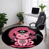 1pc Pink Cat Mandala Office Round Area Rug, Under Office Chairs Bedroom Living Room Home Decor, Room Deco