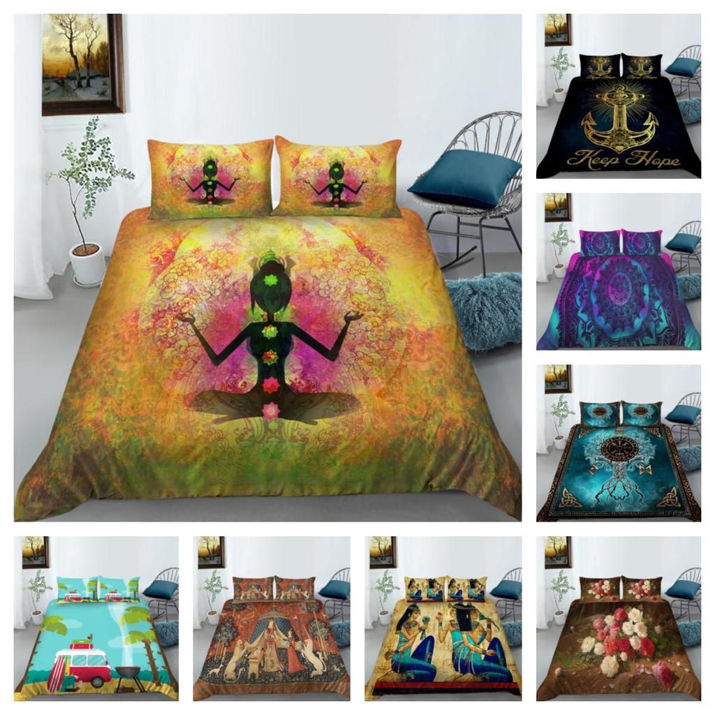 Erosebridal Talavera Bettwäsche-Set Doppelbett – Buntes Boho-Design, Mikrofaser, Inkl. Decke & Kissenbezug