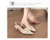 Pre-owned Genuine Embroidered Hollow Nude High Heels - 5cm Stiletto Luxury Sandals for Women, Perfect for Summer Skirt Pairing