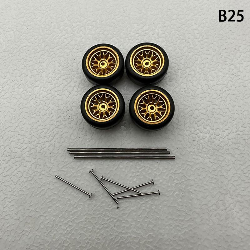 Yenilikçi Abs Temel Modifiye Parçalar Araç Oyuncak Hotwheels Tomica Mini Gt İçin 1 Set 1/64 Model Araba Lastikleri Kauçuk Lastikli