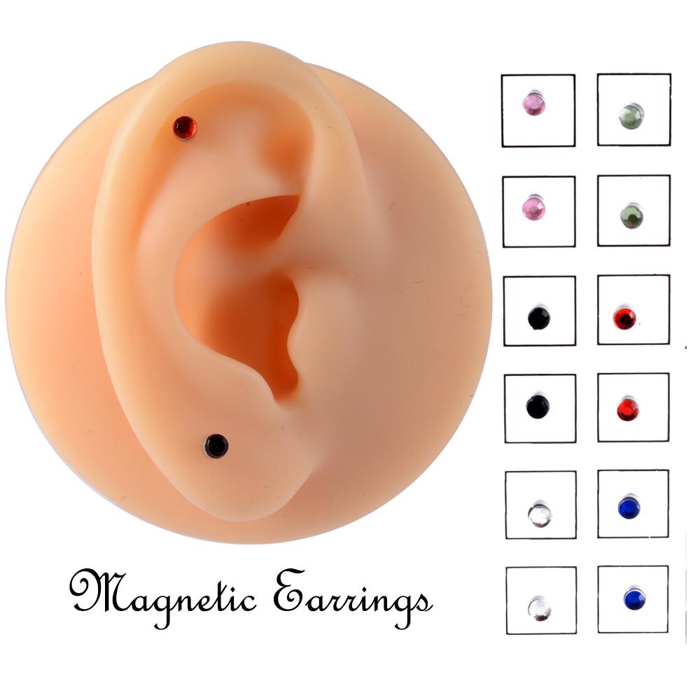 12 Stück/Karte Gefälschter Betrüger Nicht durchgestochen Magnetischer Ohrring Ohrpiercings Magnet Ohr Tragus Knorpel Lippe Labret Stecker Nasenpiercing piercing
