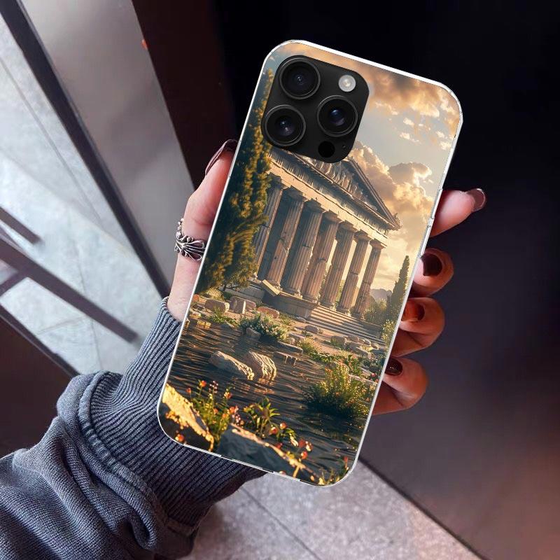 Roman Colosseum Phone Case For iPhone 17 Air 11 13 Mini 14 15 Plus 16 12 Pro Max 16E SE 7 8 Pattern Soft TPU Back Cover 17 Air