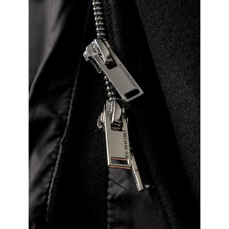 Wool Coat Men's Mid Length Long Length Autumn and Winter Black Korean Style Hooded Casual Coat Export Cattle Goods Woolen Trench Coat