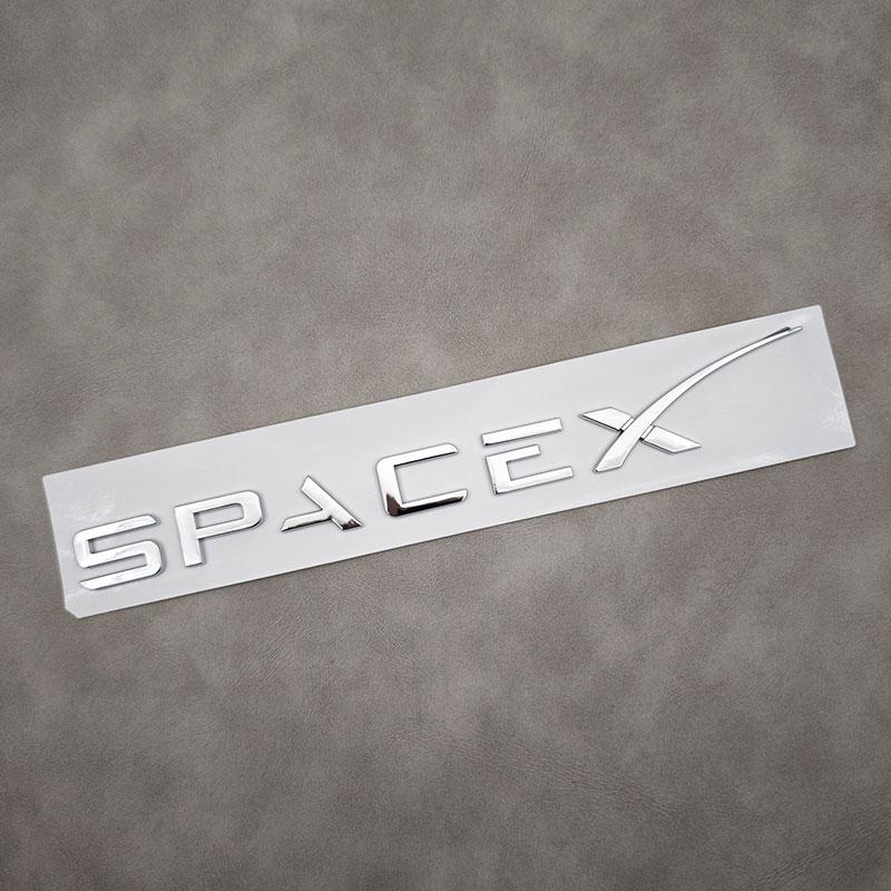 3d ABS Logo Space X Dual Motor Letters Sticker Car Rear Trunk Decal For Tesla Model Y S 3 X Emblem Badge Replacement Accessories