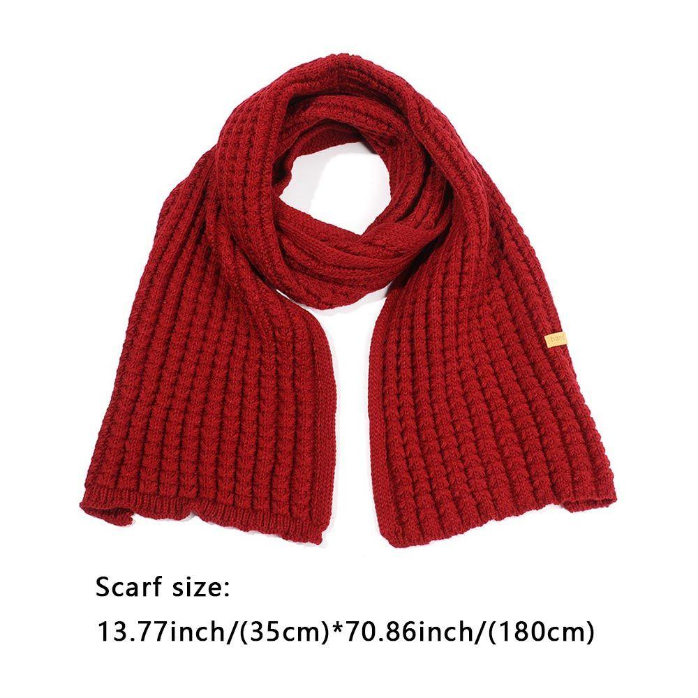 Women Winter Warm Outdoor Vintage Long Scarves Knitted Scarf Solid Color