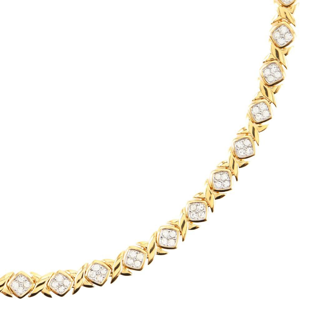 NINA RICCI Necklace Plated Gold/Rhinestone 72.0g Women Used