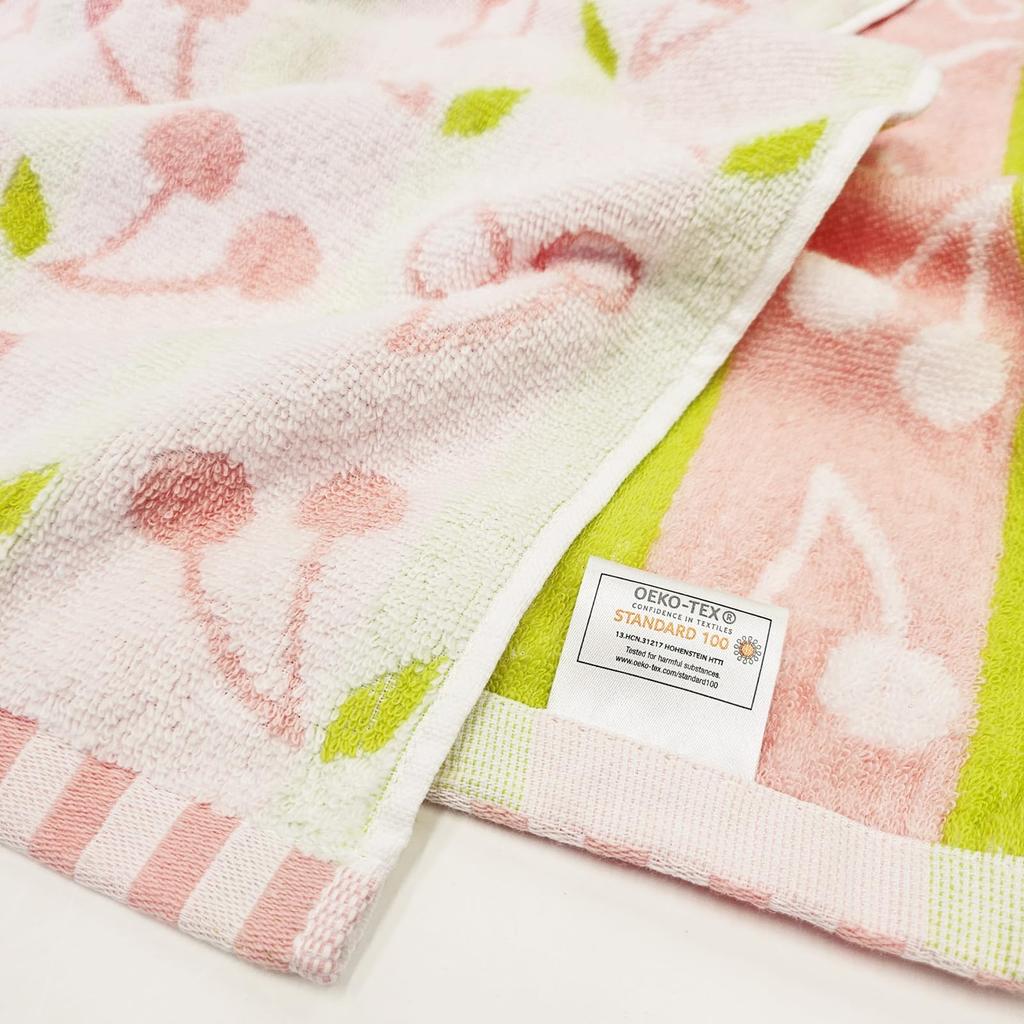 Hayashi Bath Towel Set of 60 x 2, Approx. 120cm, Soft, Cherry, No-Twist Yarn, BK425702-2