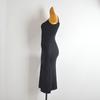 Solid Simple Sleeveless Knitted Sling Vest Skirt Women Clothes Summer New Slim Fit Slimming Sheath Split Dress