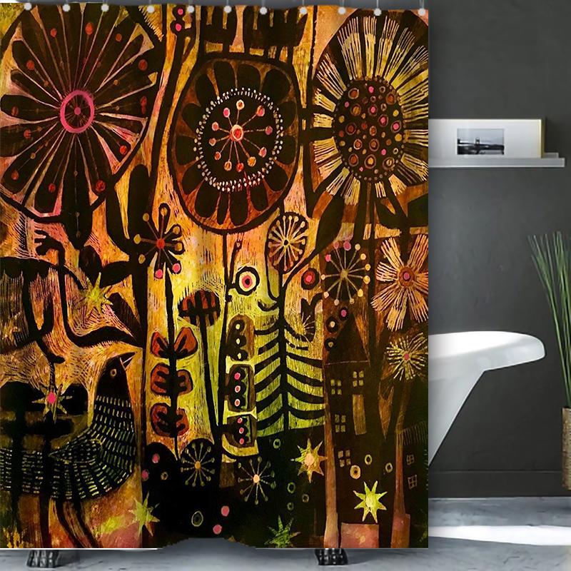 Tropical Folk Wind Bathing Curtain Bathroom Shower Curtain Waterproof With 12 Hooks Home Deco Free Ship