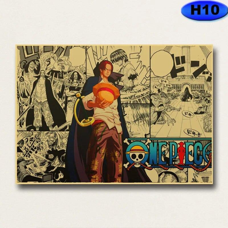 Vintage Japanese Anime Posters Kraft Paper Prints Poster Home Decor Study Living Room Bar Decoration Painting Wall Sticker