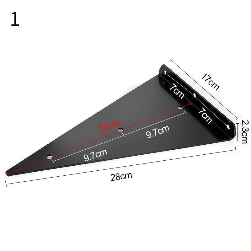 Černý držák police, skryté držáky pro plovoucí dřevěné police - skrytá podpěra zaslepovací police – šrouby a hmoždinky jsou součástí balení