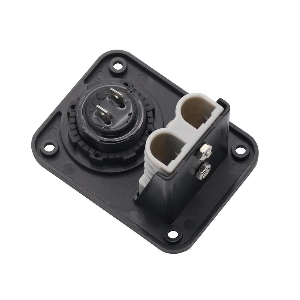 50 Amp Plug Socket  With Voltage Meter Flush Mount Recessed Plate