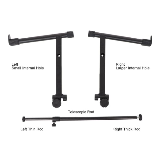 Keyboard Stand Riser, Keyboard Stand Extension AL S Electronic Piano Keyboard Rack, 2-Tier Riser, Width Adjustable from 42 To 75 Cm