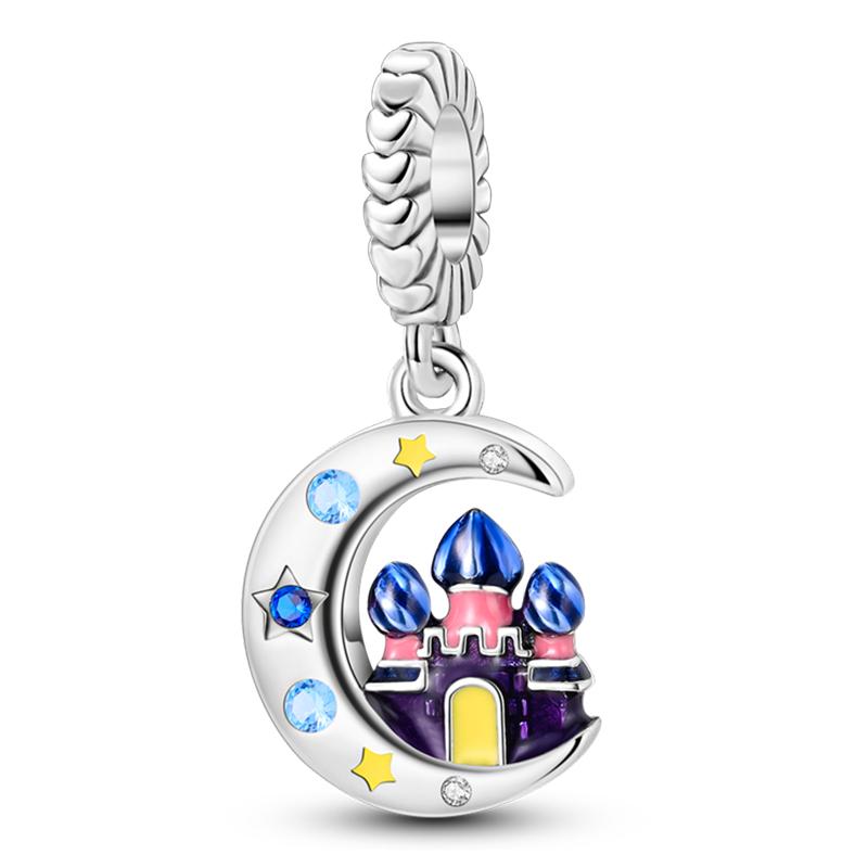 100% Copper Princess Dress Castle Witch Prince Dream Series Charms Beads Fit 3Mm Original Bracelets Diy Fine Jewelry Making