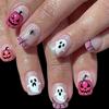 Spiders Web Pumpkin Halloween Press On Nail Short Square ABS Fake Nail Quick Party Accessories Easy Apply Design