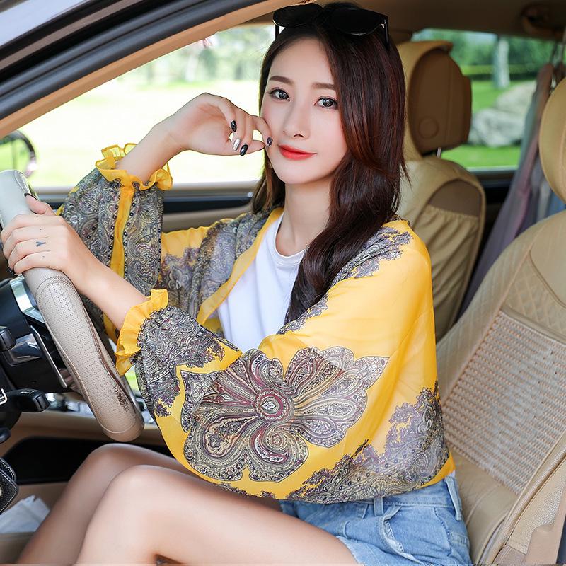 Women's Chiffon Anti-UV Long Sleeve Driving Scarf