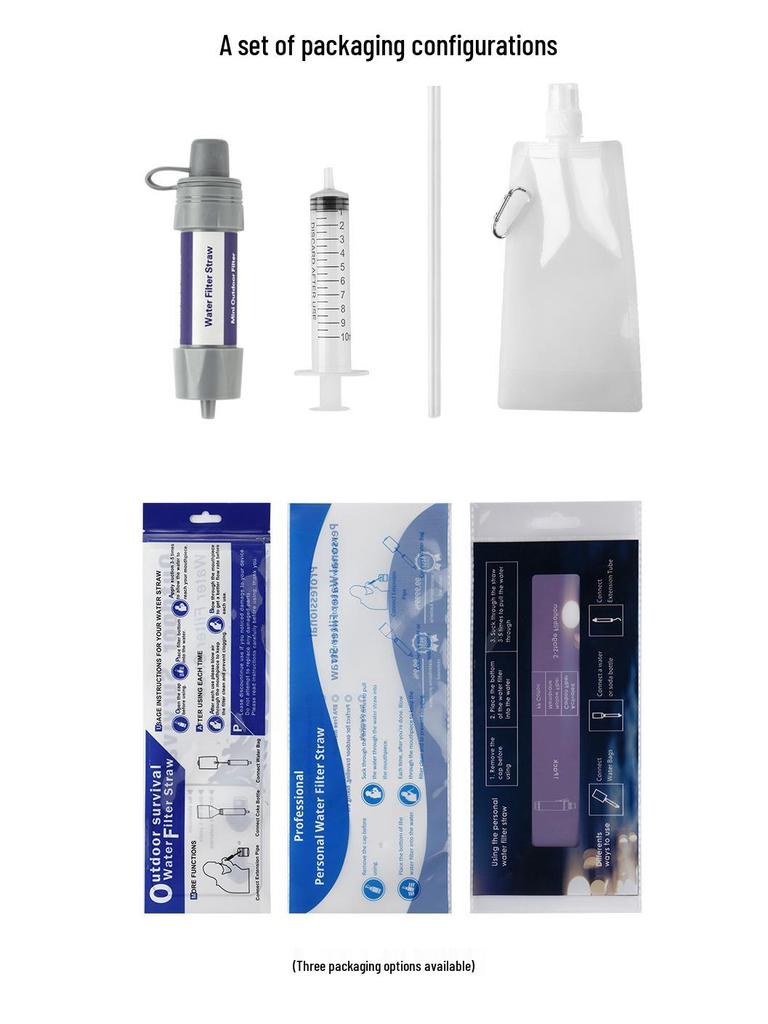 Outdoor Mini Water Purifier Straw for Camping and Hiking