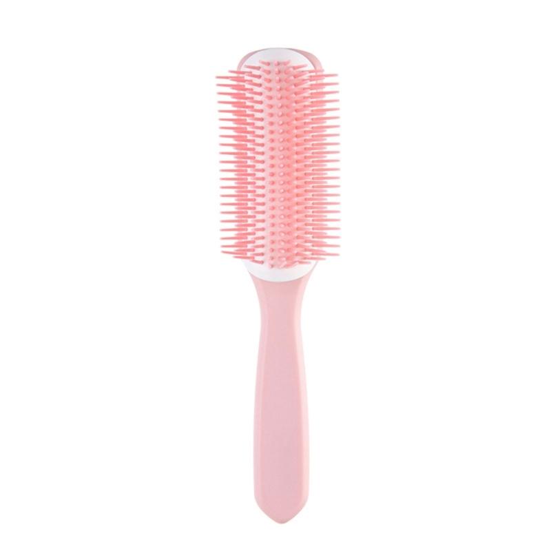 9 Row Cushion Nylon Bristles Hair Brush for Separating,Shaping,Blow Drying,Styling & Detangling,Defining Curls Hair Salon
