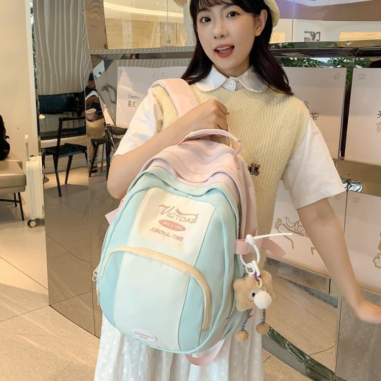 Backpack Women'S Lightweight And Versatile Fashion Backpack, High-Value Simple And Large-Capacity Student Schoolbag