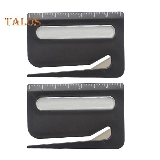 

2 шт. Конвертовскрыватель с увеличительным стеклом и линейкой Инструмент для вскрытия писем Эргономичный дизайн Нож для резки бумаги чёрный