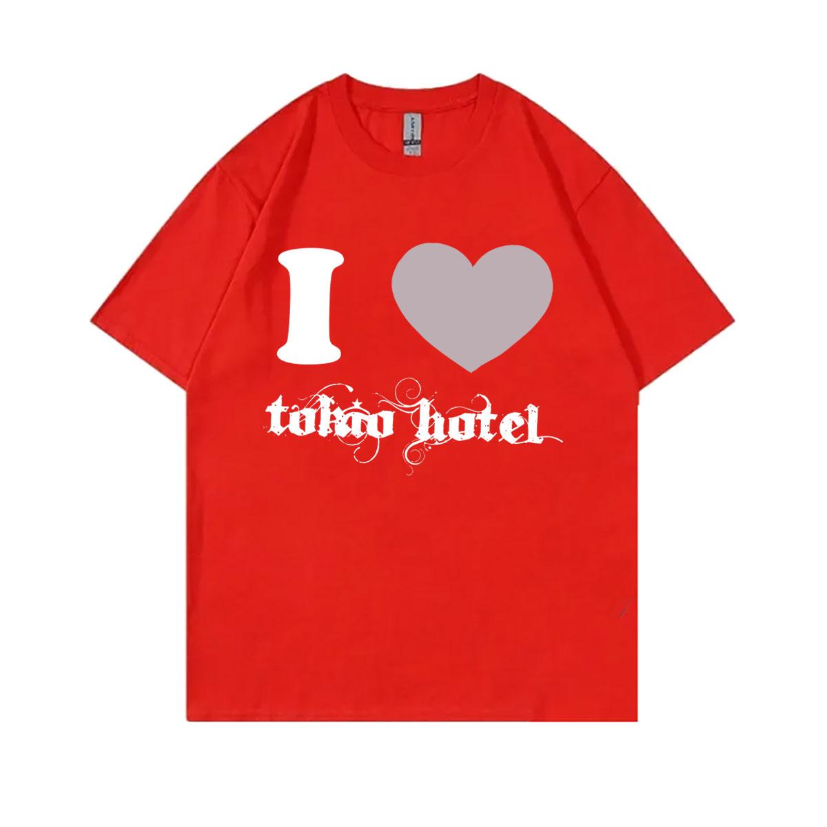 

Я Люблю Tokio Hotel Графическая Футболка Унисекс Женская Летняя Хип-Хоп Панк Готика Футболка Унисекс Рок Винтажная Свободная С Коротким Рукавом Футболки S