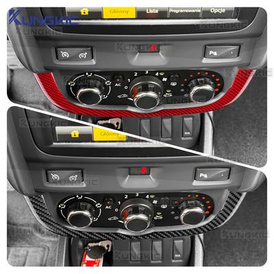 For Dacia Duster 2014 2015 2016 2017 2018 Real Soft Carbon Fiber Sticker LHD RHD Car Central Control AC Frame Interior Trim