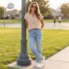 Ladies' Casual Loose And Fashionable Short Sleeved Pullover Top