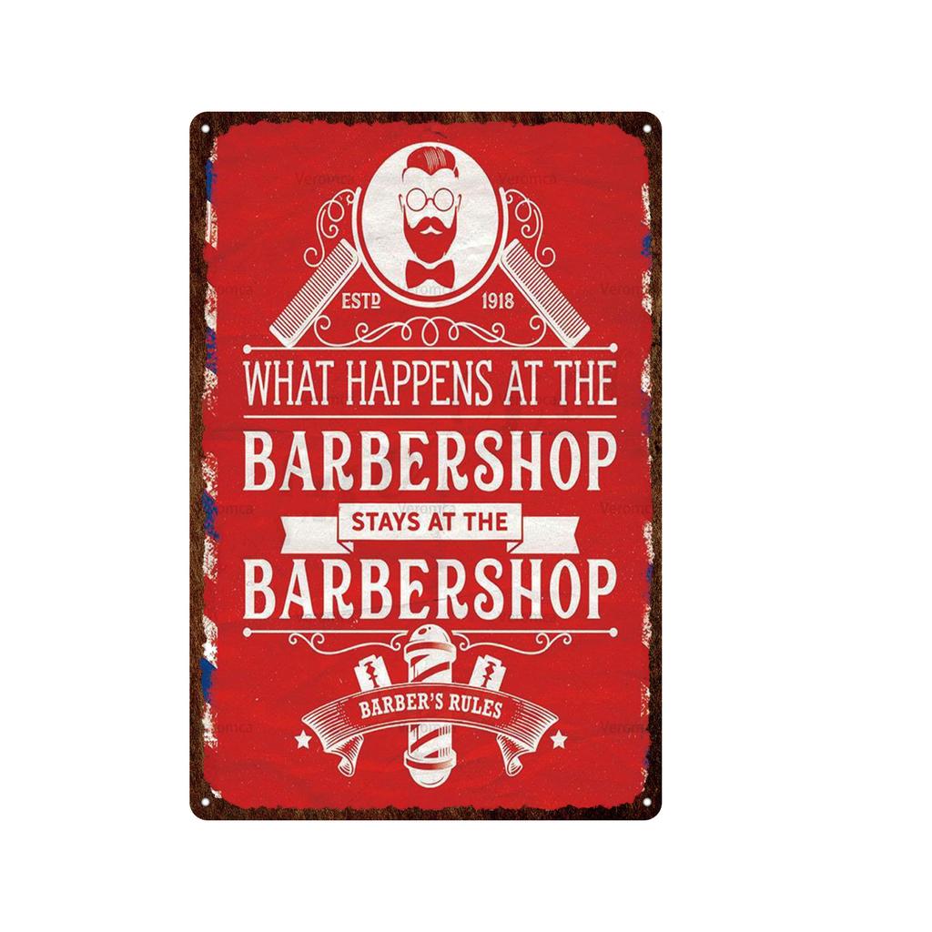 Outils de barbier de Style européen, signe en étain en métal, plaque murale Vintage, décor de magasin de tatouage, Plaques de peinture imprimées artistiques