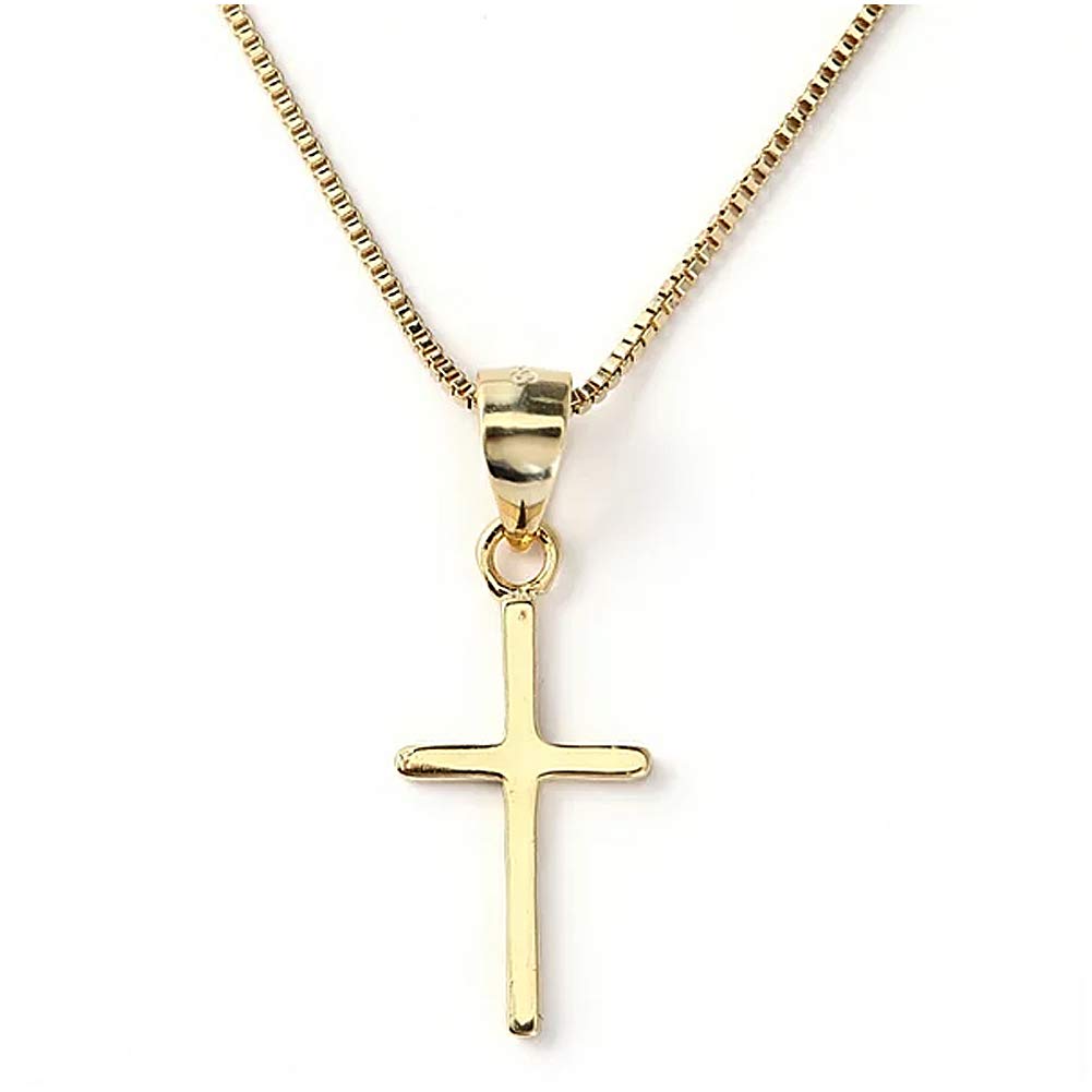 Shop and Necklace Venetian Chain Silver 925 K18 Coating Gold Metal Cross sv04 G 45cm cross [Jewelry M] Men's Women's