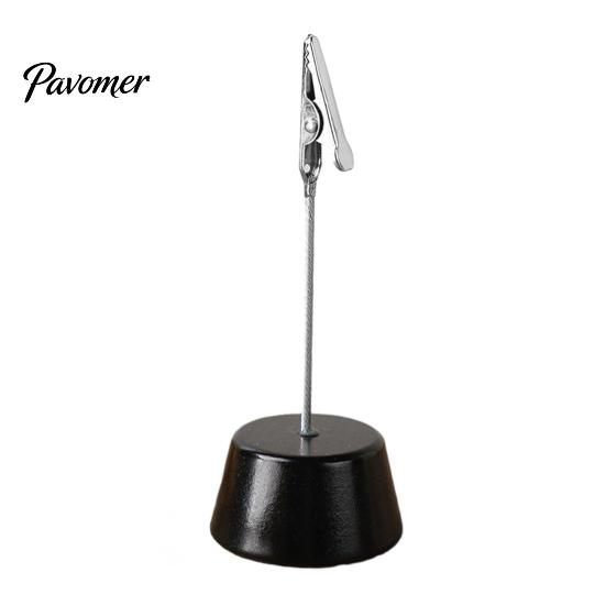 Place Card Holder Wood with Metal Clip, Small Table Number Name Sign Waterproof Wooden Clip Holder, Memo Note Photo Stand for Wedding Party Restaurant