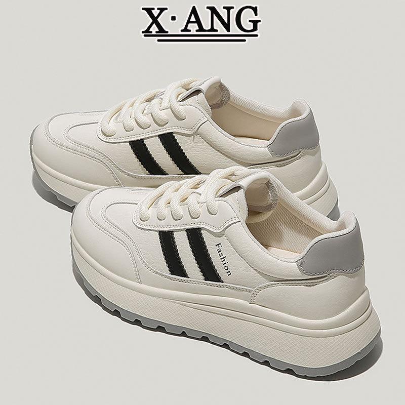 First Layer Cowhide Sports Shoes Women's Shoes Soft Sole Light Autumn New Casual Thick Sole