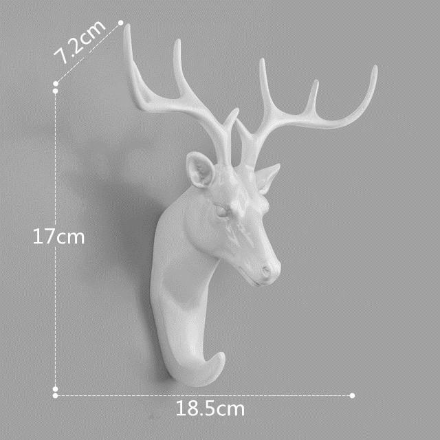 Home Decorate Wall Art Hook Resin Simulation Animal Head Craft Storage Hanger for Clothes Keychain Hat Room Decoration Accessori