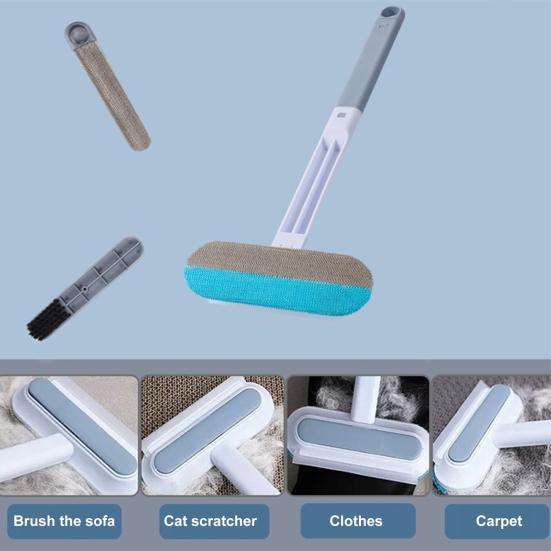 Pet Hair Removal Brush 4-in-1 Washable Lint Cleaner Reusable Long Handle Dog And Cat Hair Remover for Couch Carpets Clothes Car Seat