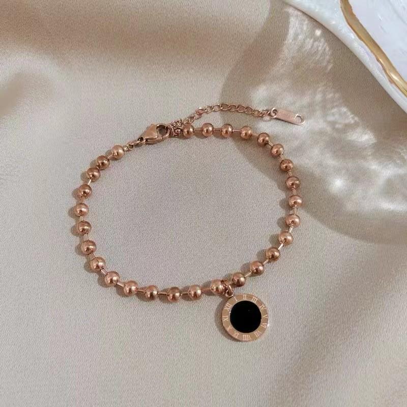 Rose Trendy Gold Geometric Titanium Steel Bracelet For Women 2024 Summer