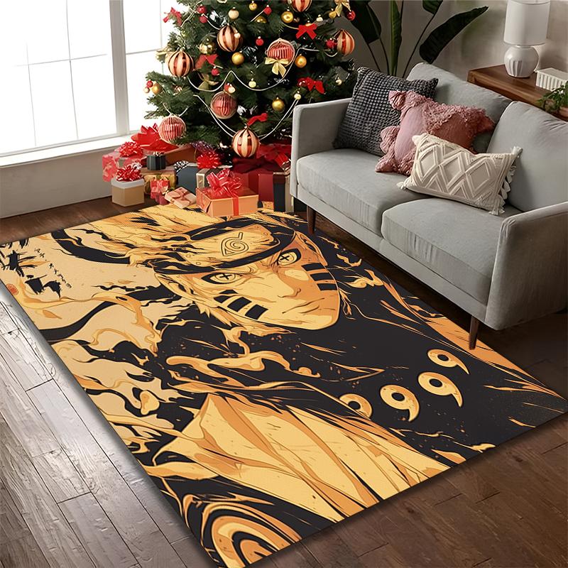 Naruto Rug Ideal for Reading Room, Multi-purpose Office Chair Sofa Carpet, Anti-slip Printed Home Area Rug