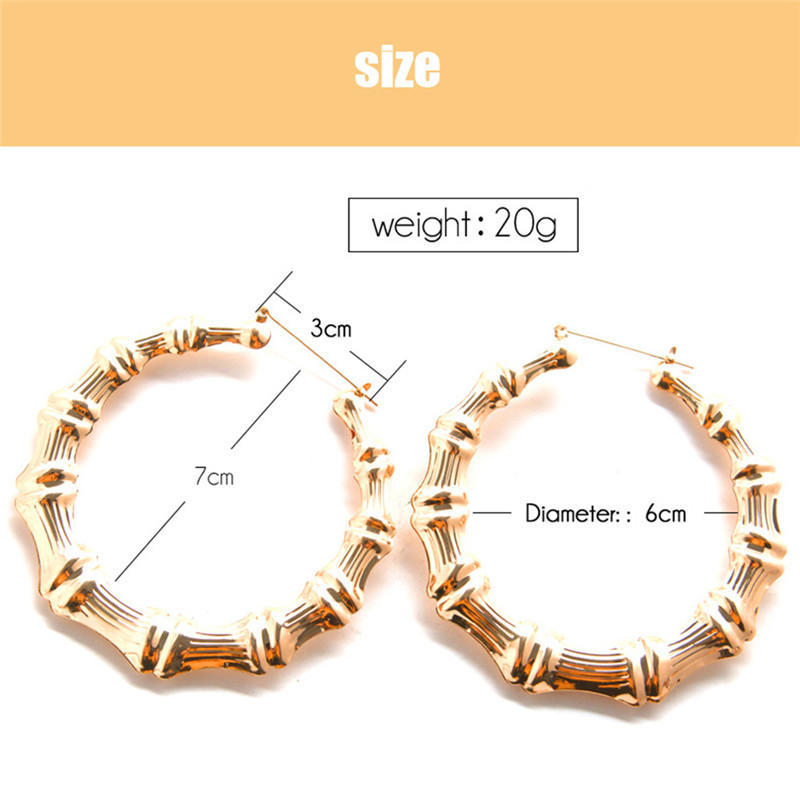 Large Bamboo Earrings Hip-Hop Earrings Ladies Hoop / Hoops Ear Circle