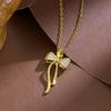 French Rhinestone Bow Necklace: Women's Stylish Niche Design, Shiny Versatile Clavicle Chain