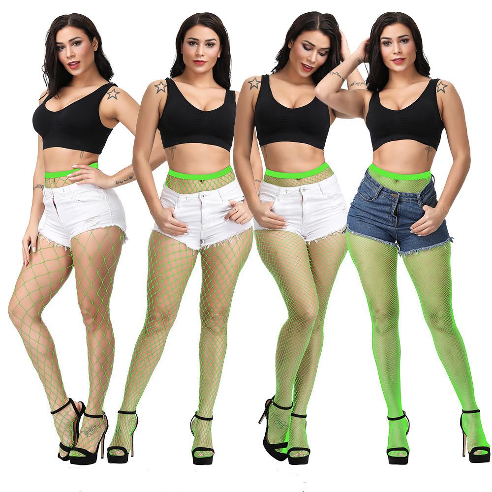 Sexy Women Fishnet Stocking Multicolor Plus Size Pantyhose Colored Small Middle Big Mesh Fish Nets Tight Anti Hook Nylon Panty