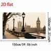Sfondo Classico 2D di Londra, Big Ben, Palazzo & Fiume Tamigi Sfondo Studio
