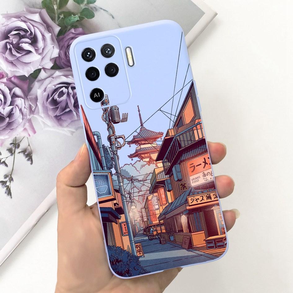 For OPPO Reno 5 Lite Case CPH2205 Popular Flower Soft Silicone Back Cover For OPPO A94 5G CPH2211 A 94 Reno 5Z Reno5 Lite Bumper