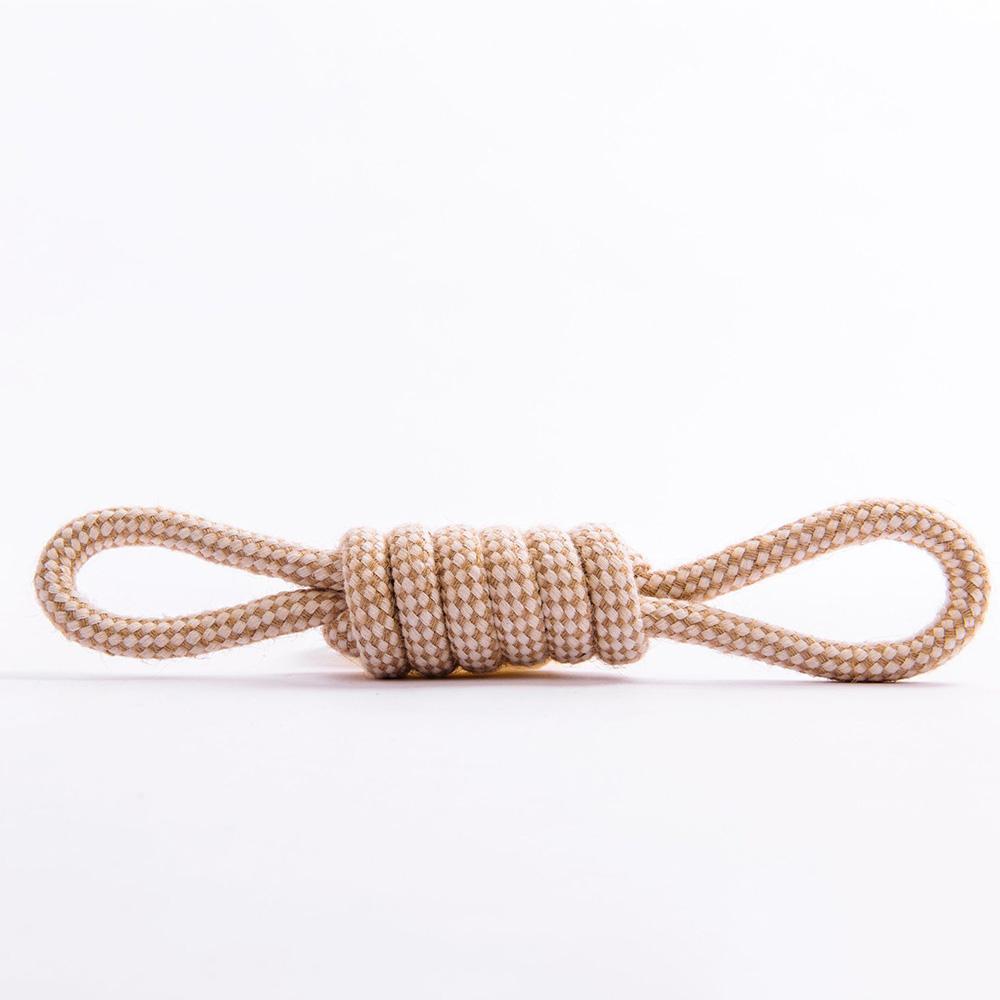 Жевательная игрушка для собак Хлопковое кольцо-веревка - Очистка зубов, Прочная плетёная узловая веревка, Уход за зубами для маленьких, средних и больших собак,